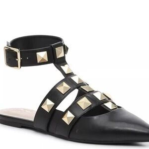 Mix No. 6 Black and Gold Studded Sandals